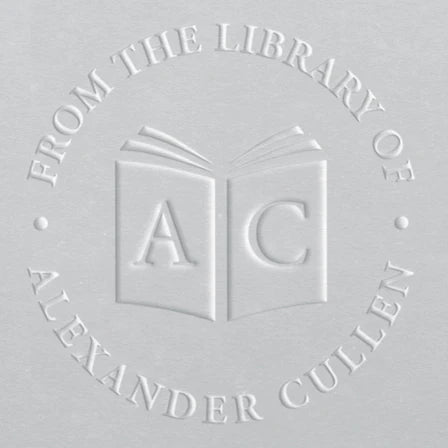 custom embosser Initials on Book Cover