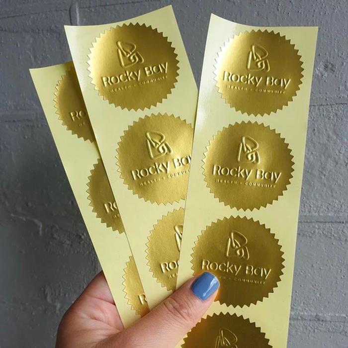 custom embossed seal stickers