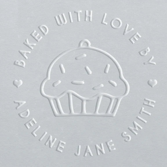 custom embossing stamp Cake