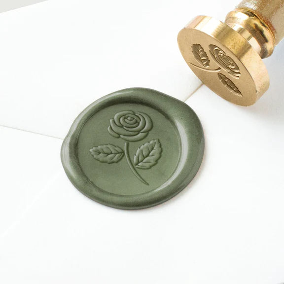 wax seal with rose design
