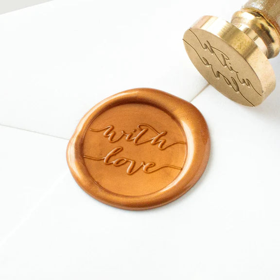 Wax seal with 'with love' text