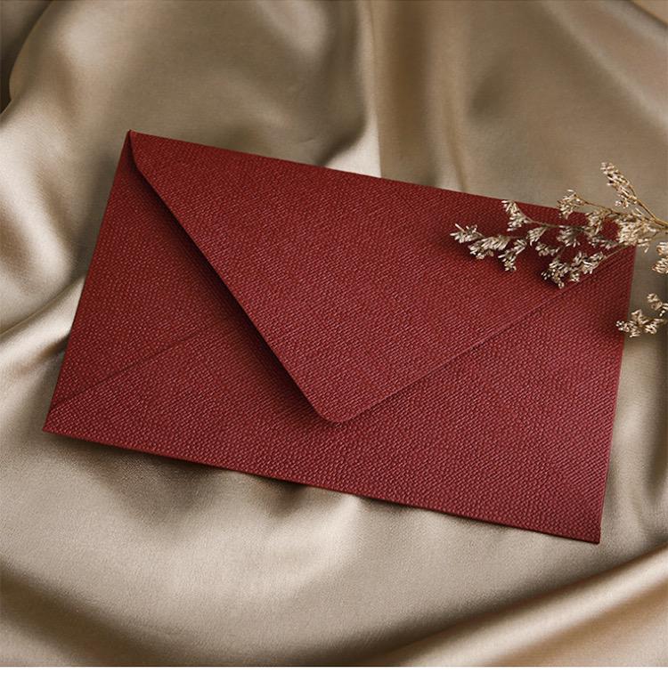 burlap deep red envelop for wax seals