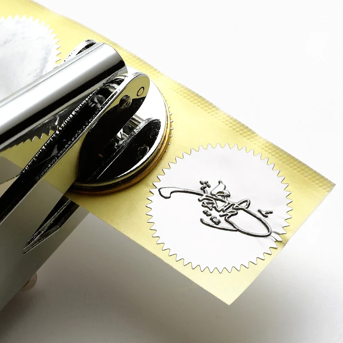 custom embossed seal label stickers