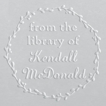 custom personal library book embosser Kendall Wreath