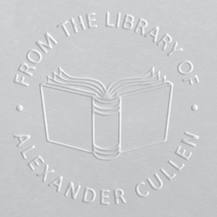 custom personal library book embosser Open Book