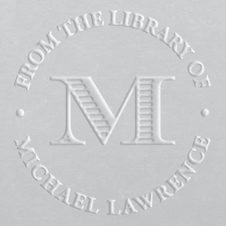 custom personal library book embosser with ribbed initial