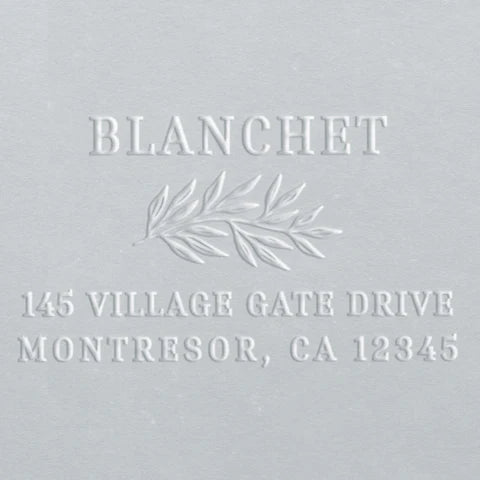 custom return address embosser with leave design