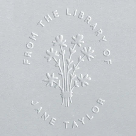 personal custom book embosser Jane flower bunch