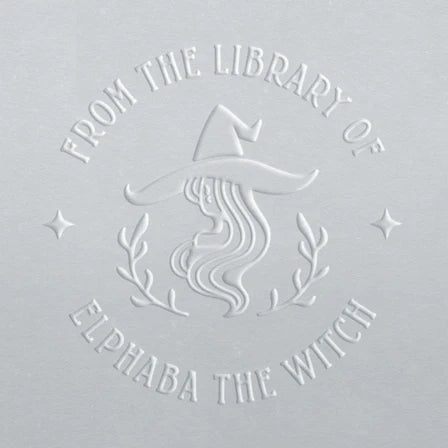 personal custom library book embosser Elphaba the Witch