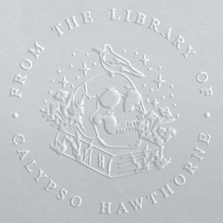personal custom library embosser skull on book