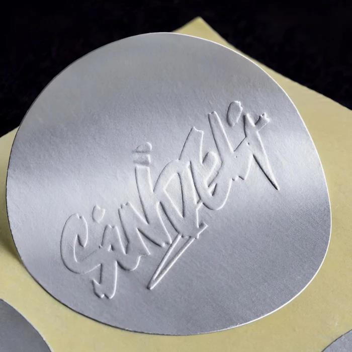 personalized embossed seal label stickers