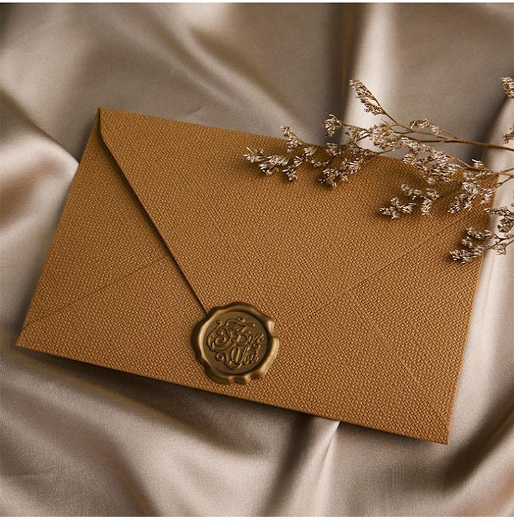 wax seal envelop coffee brown