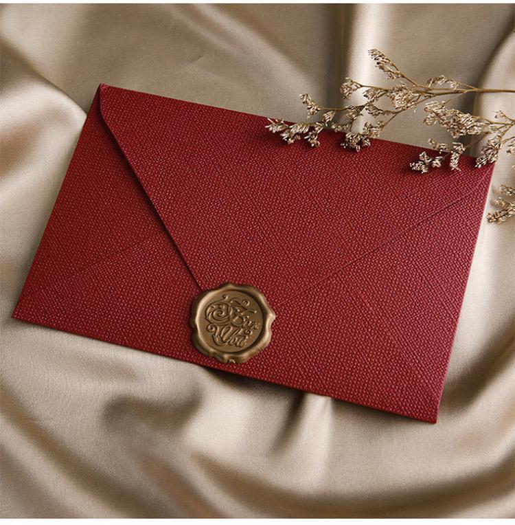 wax seal envelope deep red