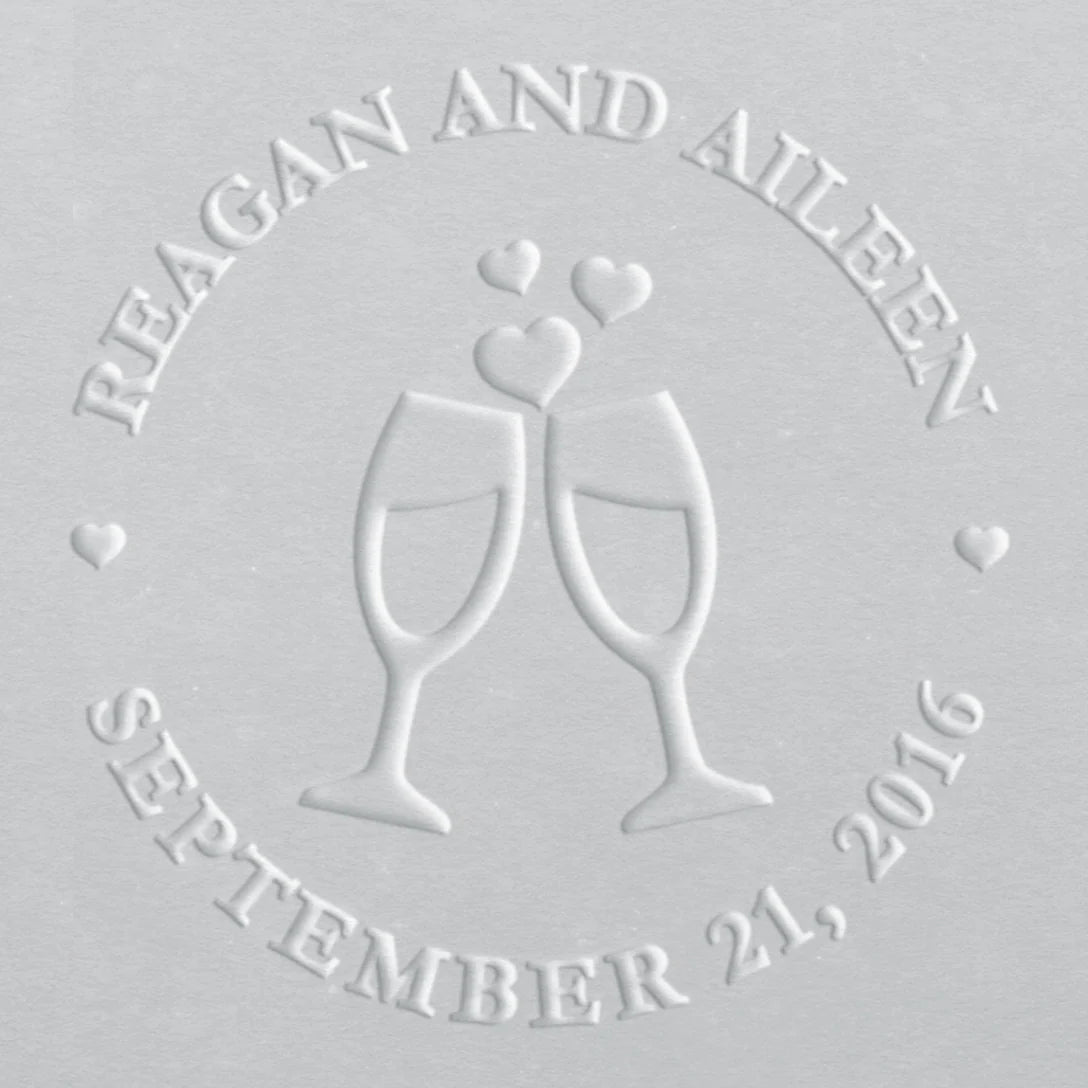 wedding embosser champagne design
