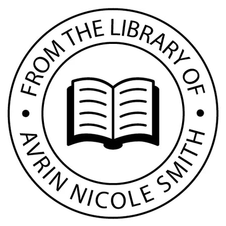 custom embosser Open Book Circle design