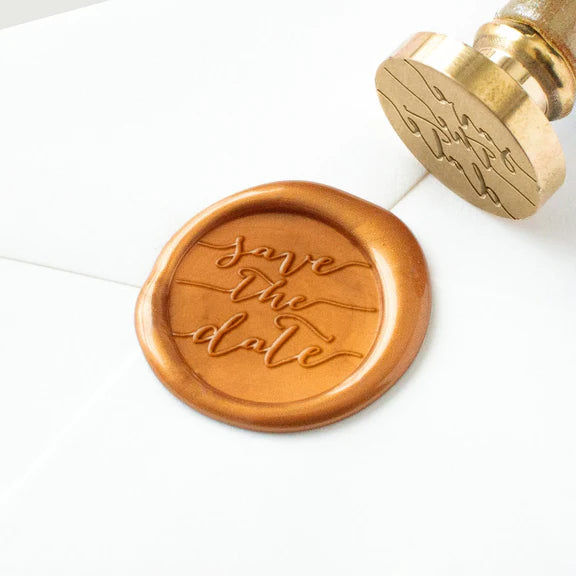 Wax Seal Stamp - Save the Date Script