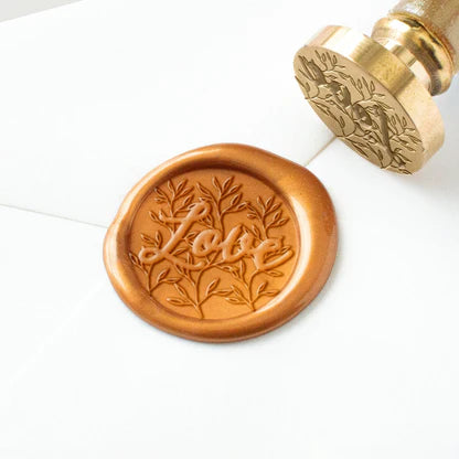 Wax Seal Stamp - Love on Leaves Pattern