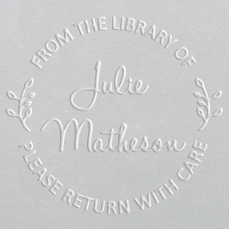 custom library book embosser Julie