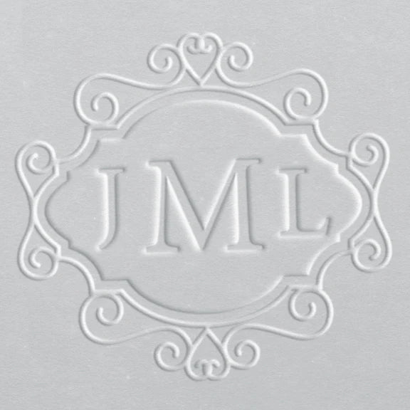 customizable embosser stamp framed monogram
