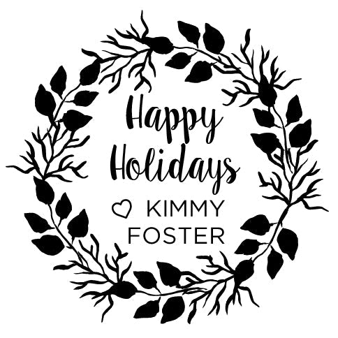 Holiday Embosser - Happy Holidays Wreath
