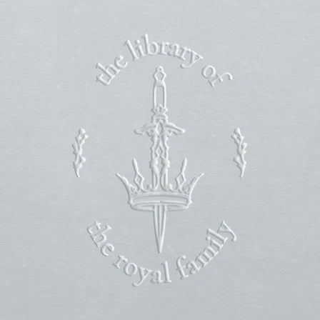personal custom library book embosser crown and sword